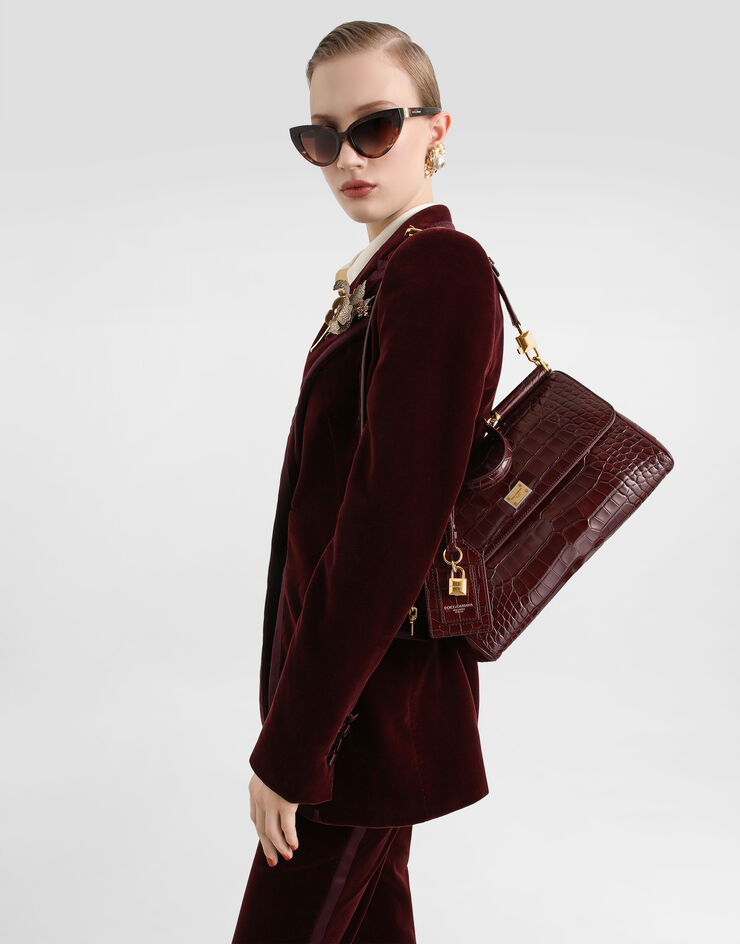 Dolce & Gabbana Medium My Sicily bag in alligator Dolce & Gabbana Medium My Sicily bag in alligator Bordeaux BB7782B2EN0