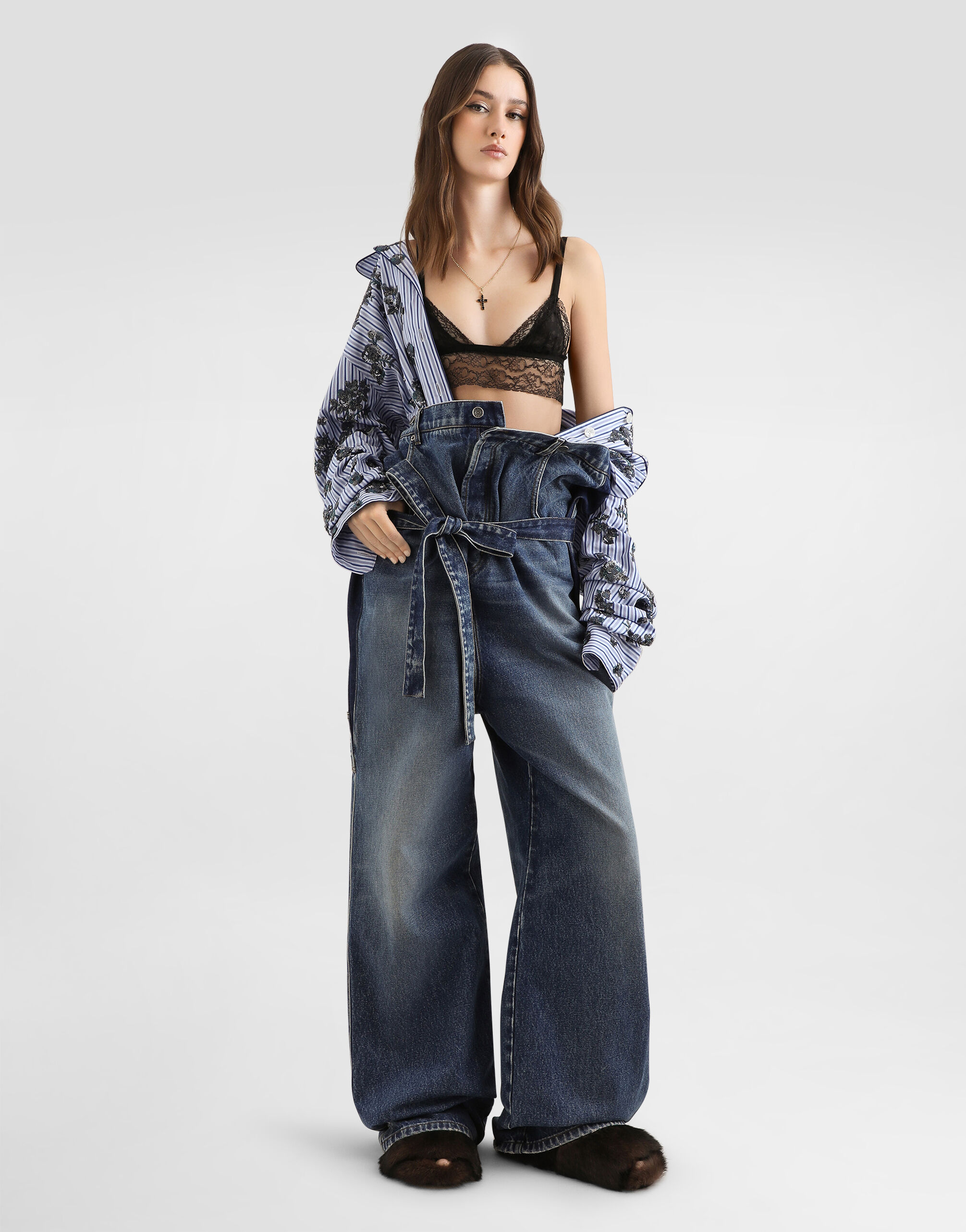 Denim trousers in Multicolor for Women | Dolce&Gabbana® US