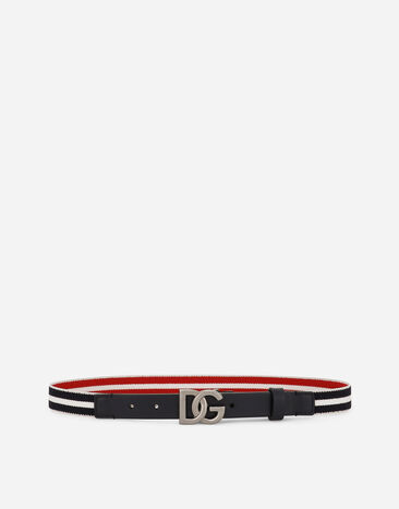 Dolce & Gabbana Stretch belt with DG logo Beige EM0123AN262