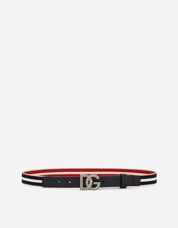 Dolce & Gabbana Stretch belt with DG logo Blue LBKAG2JBCF8