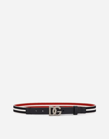 Dolce & Gabbana Stretch belt with DG logo Black EM0096AB124