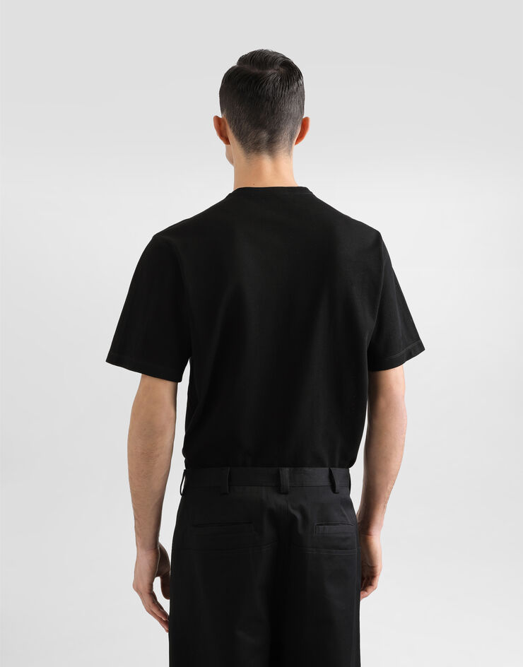 Dolce & Gabbana ロゴプレート コットン Tシャツ ブラック G8SE3TFU7EN