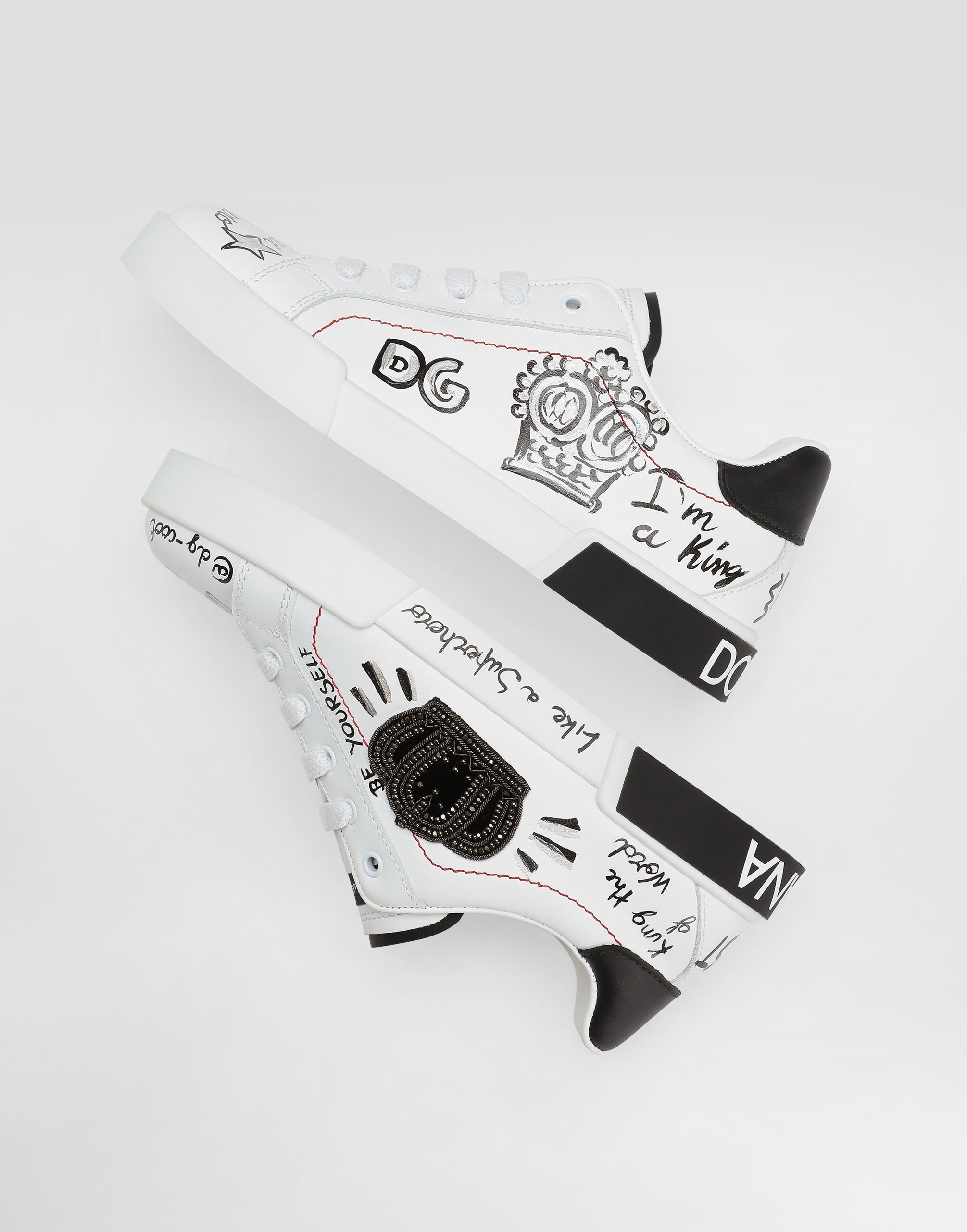 Printed calfskin portofino light sneakers in Multicolor for Men