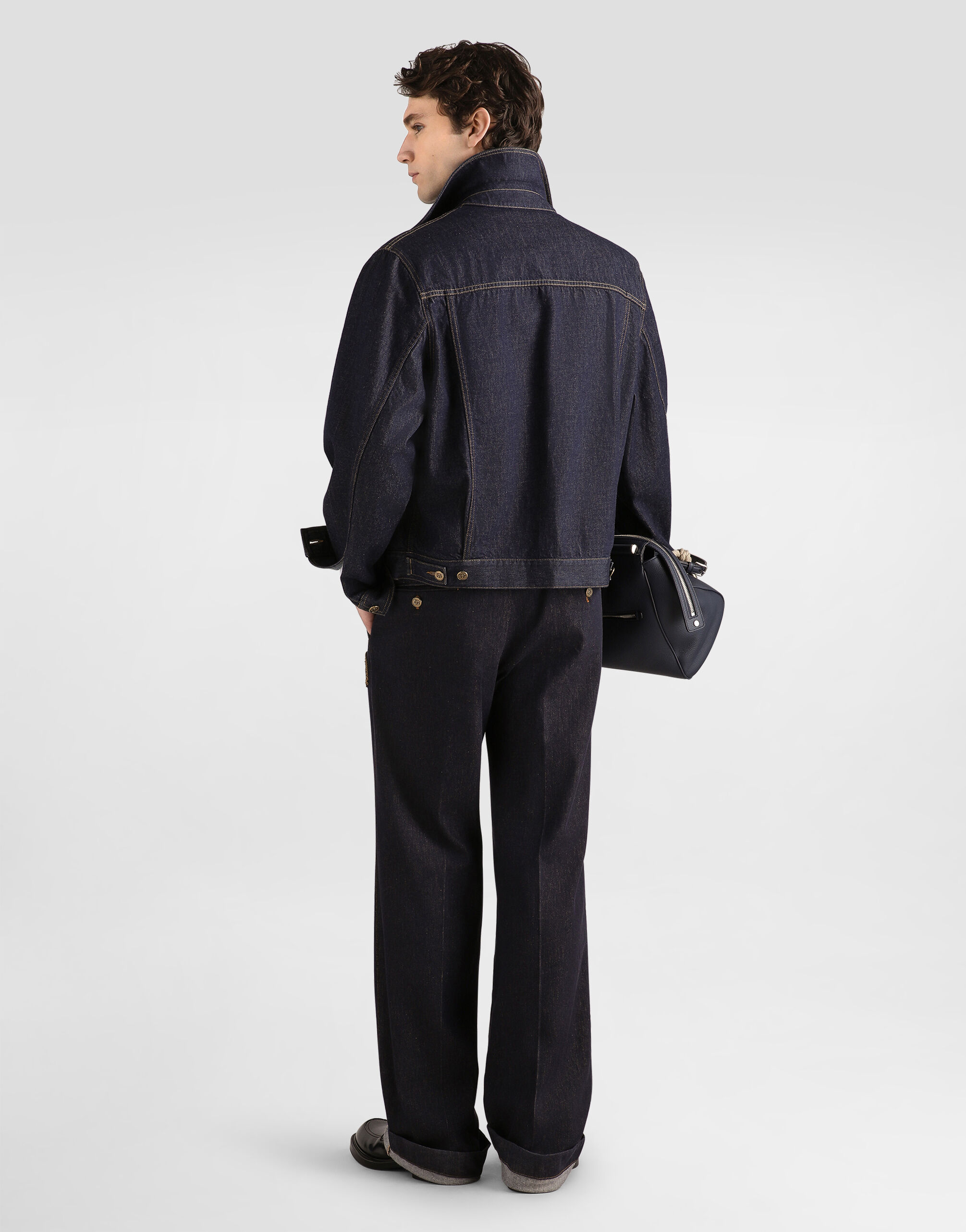 Denim jacket with logo patch in Multicolor for Men | Dolce&Gabbana® US