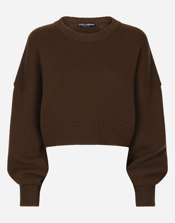 Dolce&Gabbana Wool and cashmere round-neck sweater Brown FXL67TJFMQ3