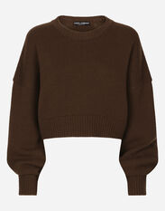 Dolce&Gabbana Wool and cashmere round-neck sweater Brown FX832TJAW3F