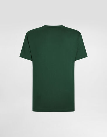 Dolce & Gabbana Cotton T-shirt with branded tag Multicolor G8PT1TG7F2I