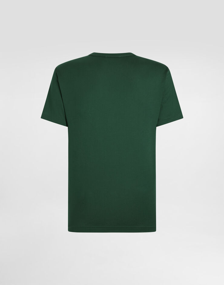 Dolce & Gabbana T-shirt cotone con placca logata Multicolore G8PT1TG7F2I