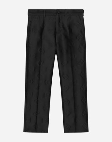 DolceGabbanaSpa Pantalón clásico en jacquard de seda Noir L44P28HJMO3