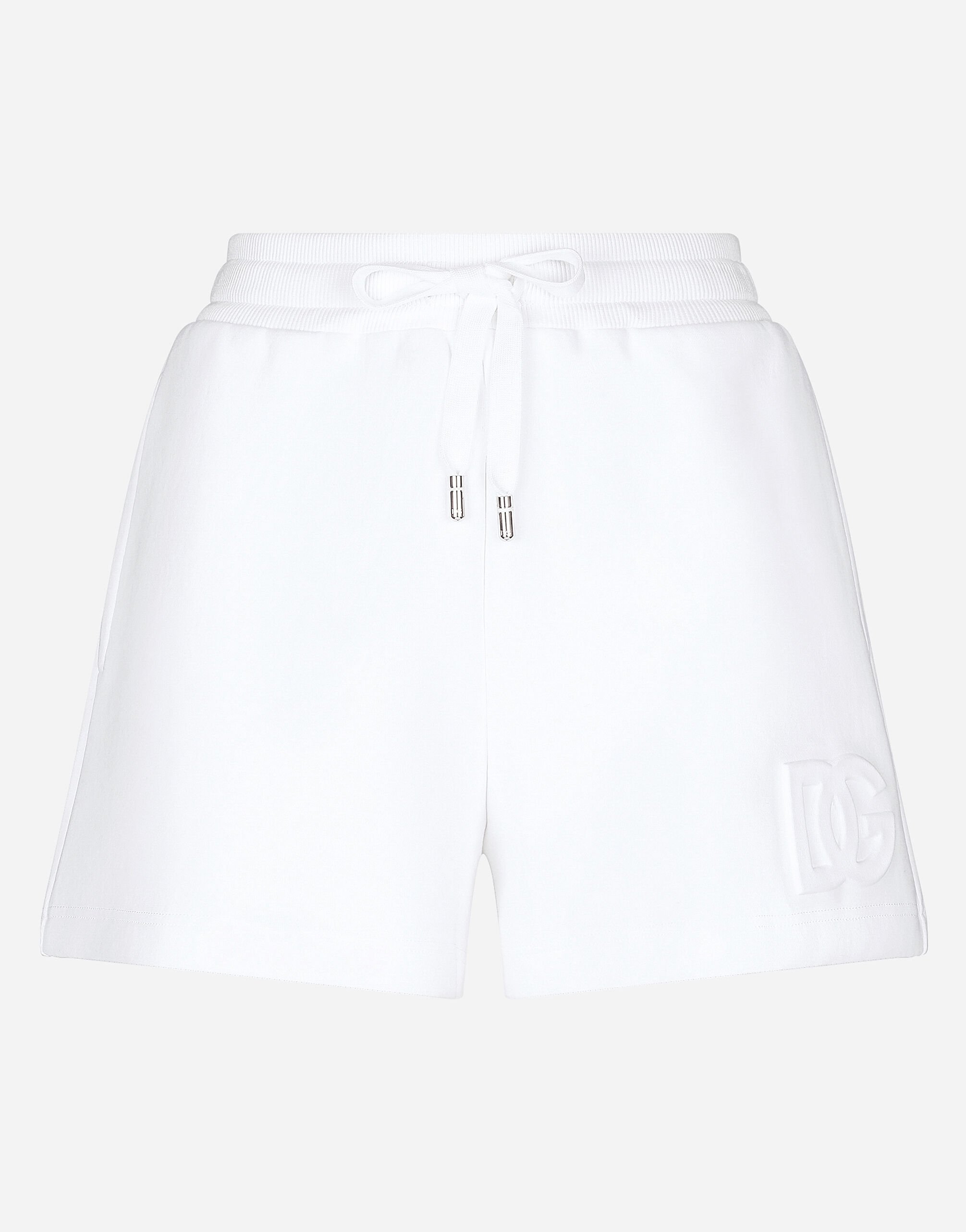 Dolce & Gabbana Jersey shorts with embossed DG logo Print FTCJUTHS5NO