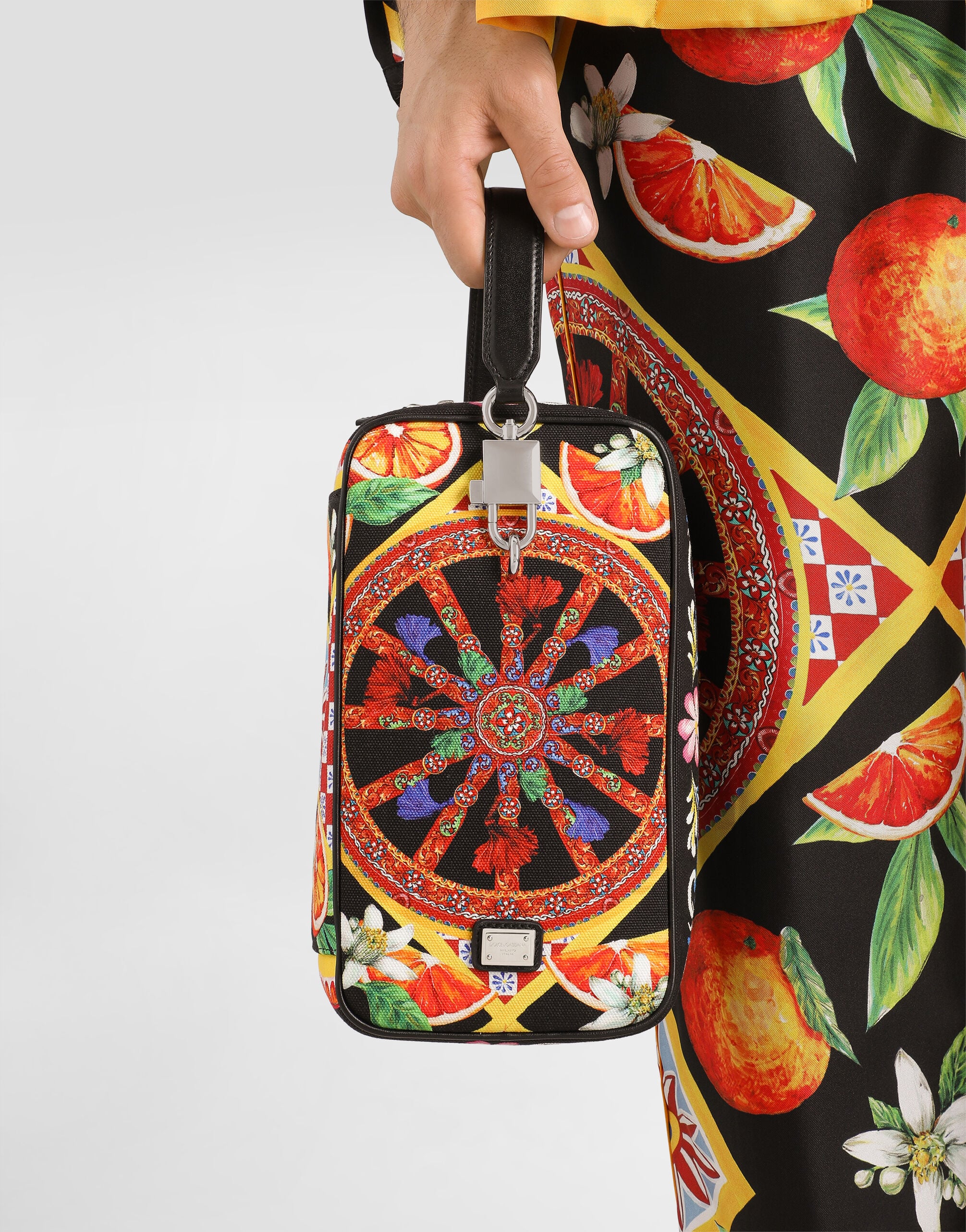 Lock handbag in printed canvas in Multicolor for Men | Dolce&Gabbana®
