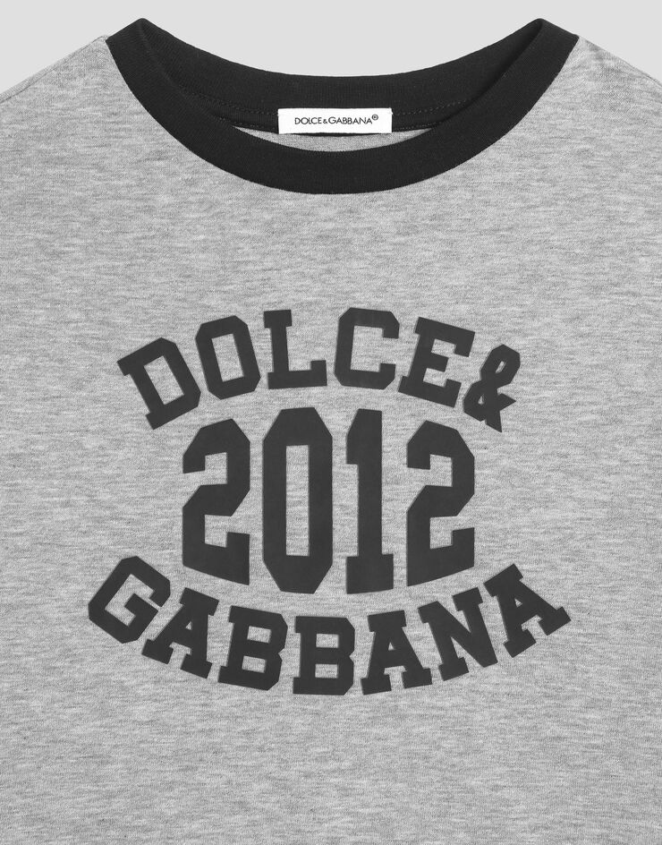 Dolce & Gabbana Jersey-T-Shirt Dolce&Gabbana-Print Grau L4JTIWG7PCE