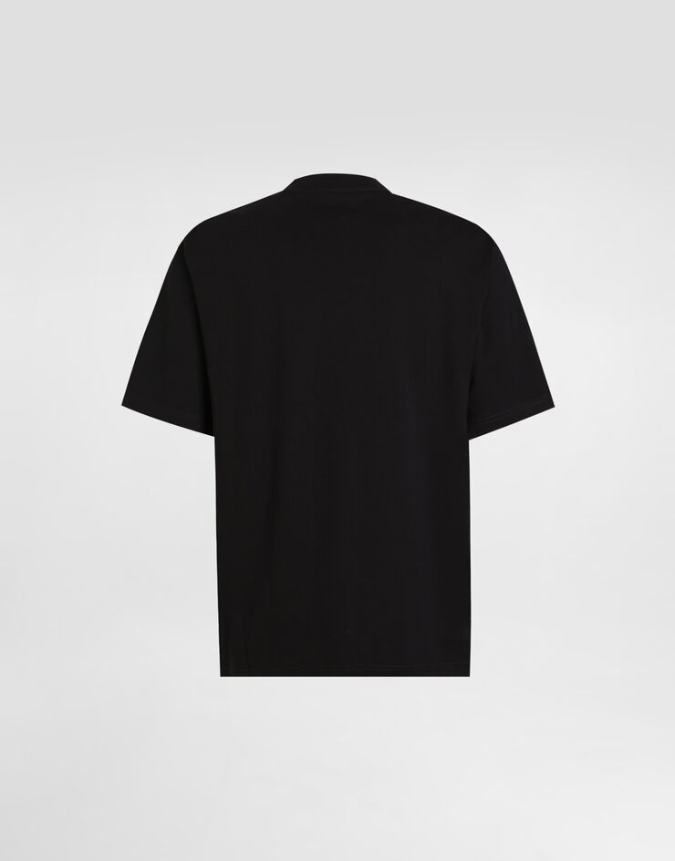 Dolce & Gabbana Cotton t-shirt with embroidery Black G8TO6ZG7PON