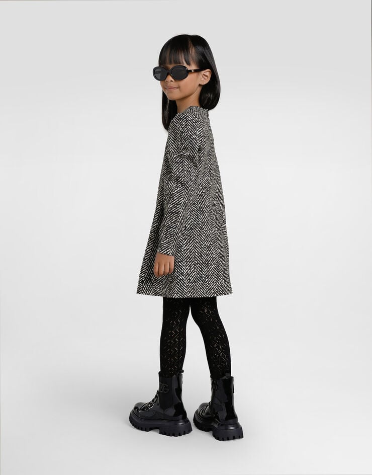 Dolce & Gabbana Interlock dress with chevron print Multicolor L5JDALFSGDZ