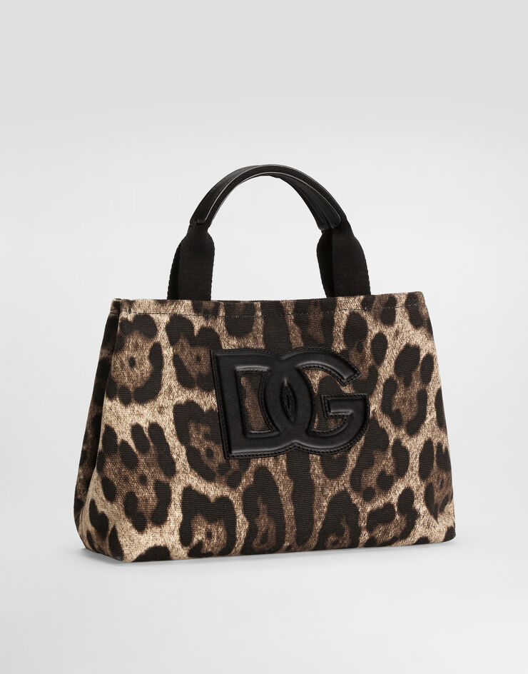 Dolce & Gabbana Leo-print canvas shopping bag Print EB0116AX344
