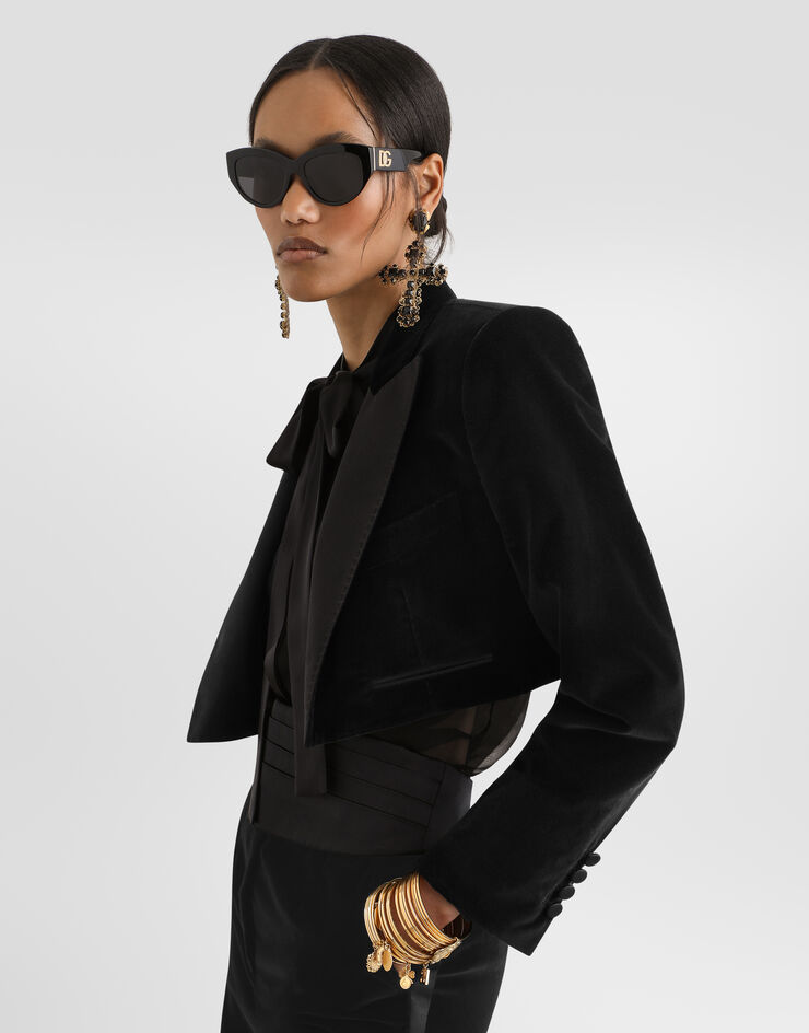 Dolce & Gabbana Velvet Spencer tuxedo jacket Black F2919TFUVG7