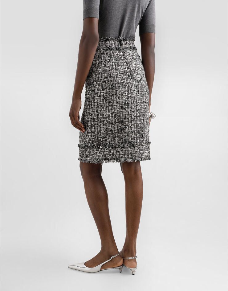 Dolce & Gabbana Midi-Schlauchrock aus Raschel-Tweed Mehrfarbig F4C09TFMMH7