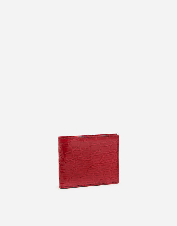 Dolce & Gabbana Bifold wallet in crocodile flank leather ROT BP0437A2088