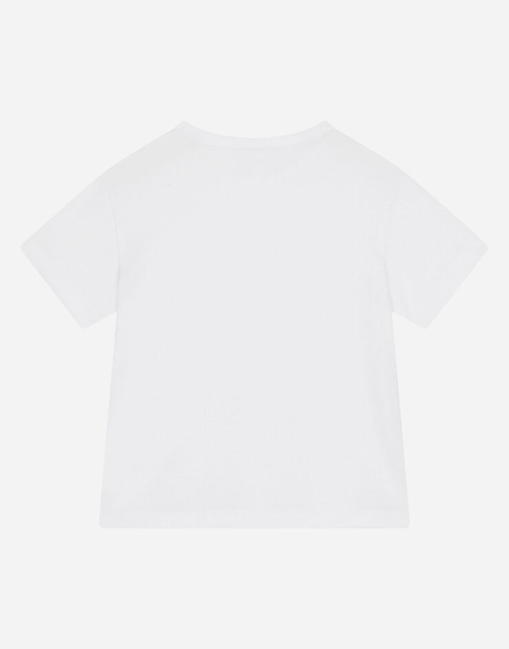 Dolce & Gabbana T-shirt in jersey con placca logo White L4JT7TG7I2O
