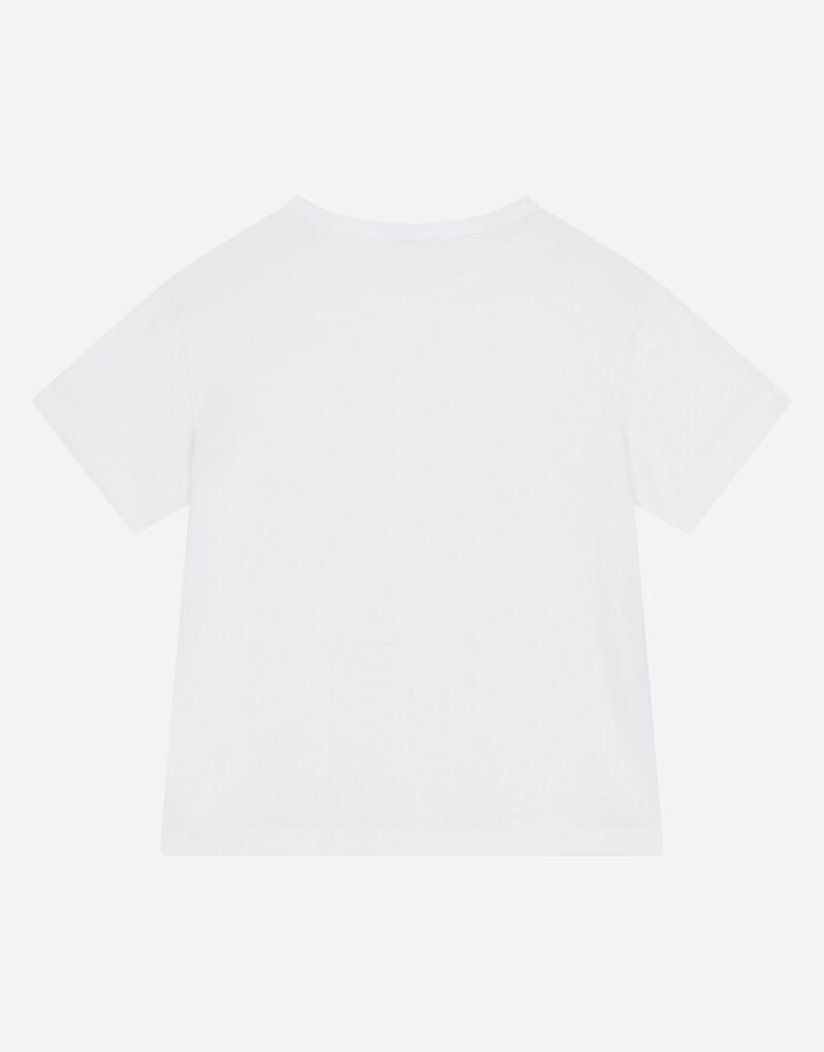 Dolce & Gabbana T-shirt en jersey avec plaquette à logo Blanc L4JT7TG7I2O