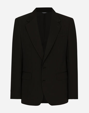 Dolce & Gabbana Wool twill double-breasted jacket Black G2UK7TFUBBQ