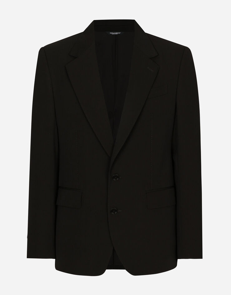 Dolce & Gabbana Wool twill double-breasted jacket Black G2UK7TFUBBQ