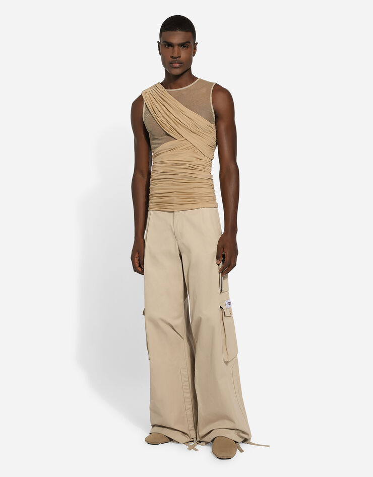 Dolce & Gabbana Cargohose aus Baumwollgabardine Beige GP088TFU60X