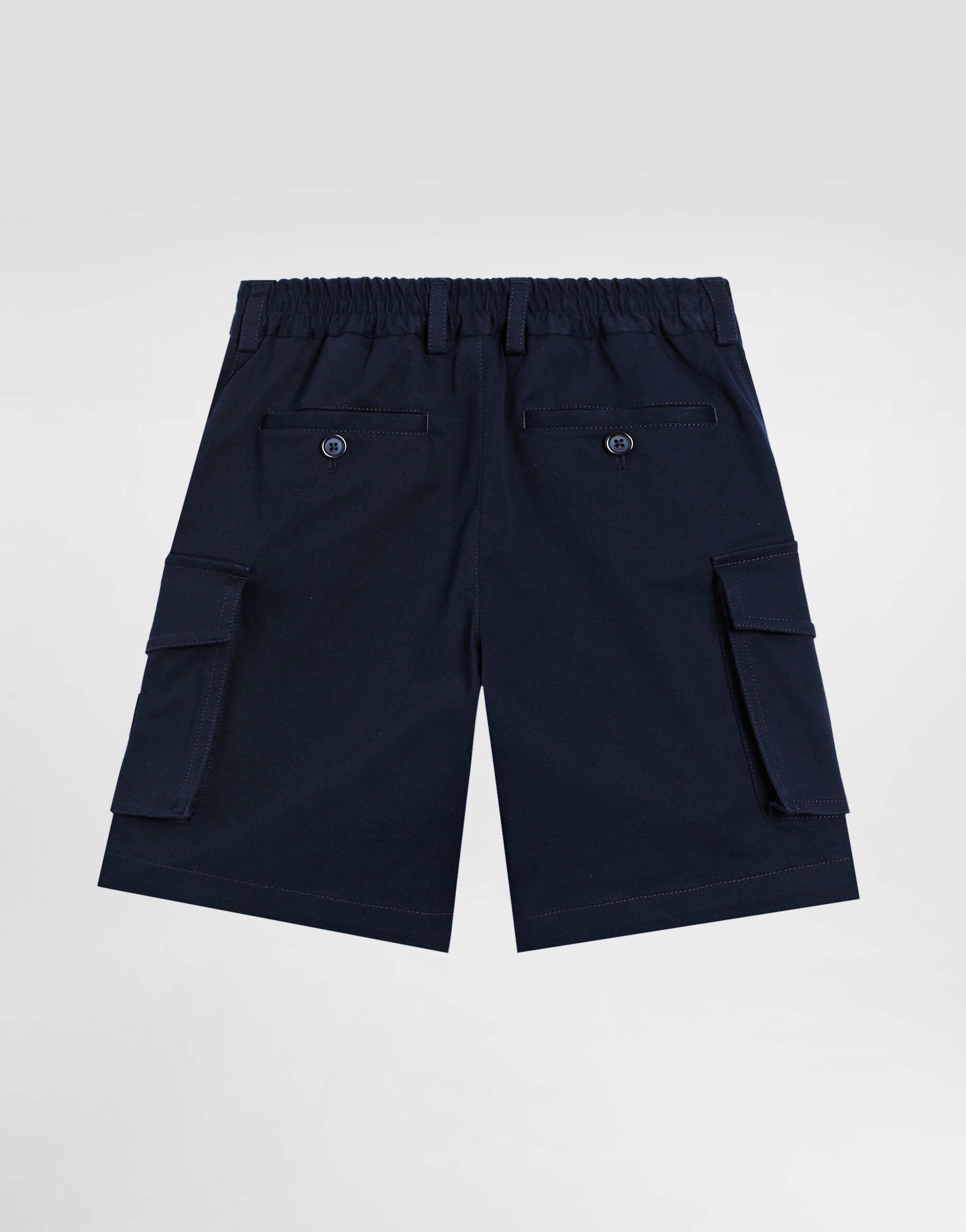 Gabardine shorts with branded tag in Blue for Boys