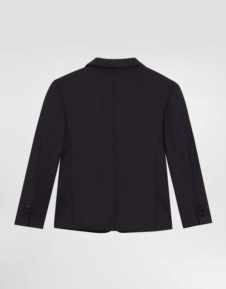 Dolce & Gabbana Single-breasted jacket in bi-stretch twill Blue L41J89G7PQI