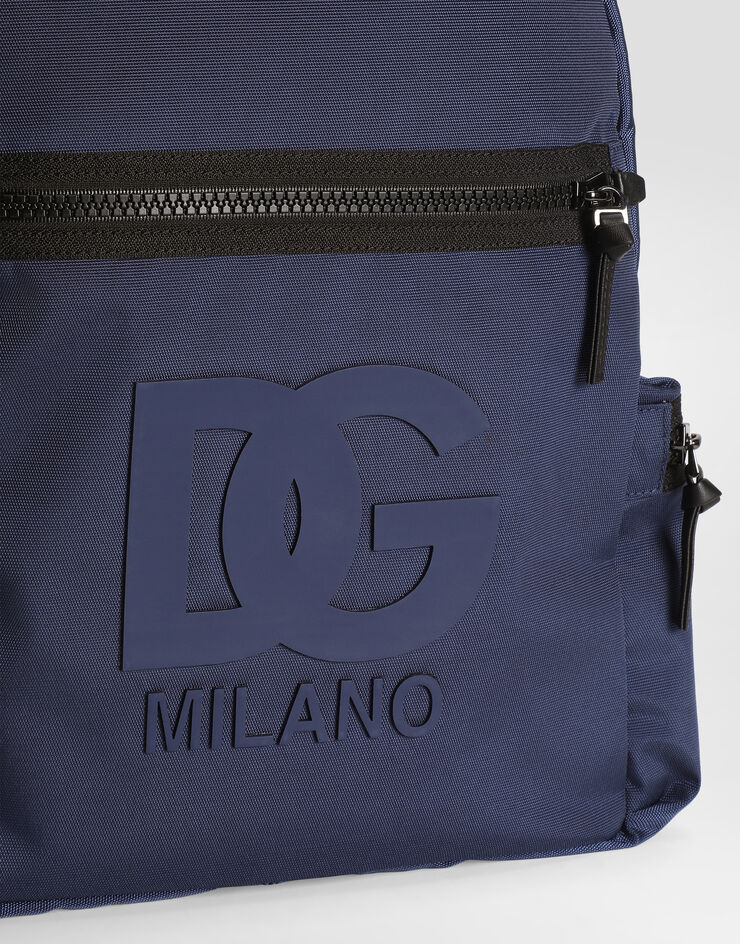 Dolce & Gabbana Nylon backpack with DG rubber patch Azure EM0084AU927