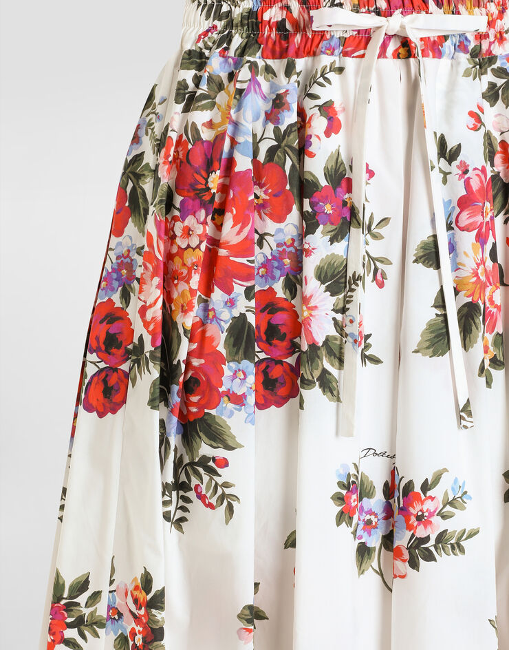 Dolce & Gabbana Falda con pliegues con estampado de ramo floral Multicolor F4DC7THS5UU