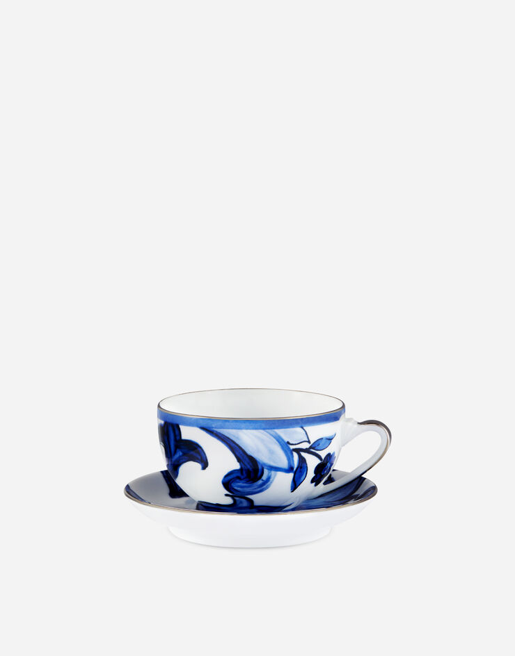 Dolce & Gabbana Tasse à Thé avec Soucoupe en Porcelaine Multicolore TC0102TCA37