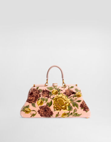 Dolce & Gabbana Medium Grandma handbag in velvet stitch embroidery Multicolor BB7986B3T61