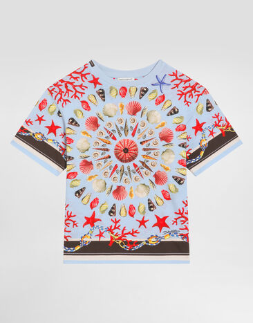 Dolce & Gabbana Shell-print short-sleeved t-shirt Multicolor L4JTHVII7H8