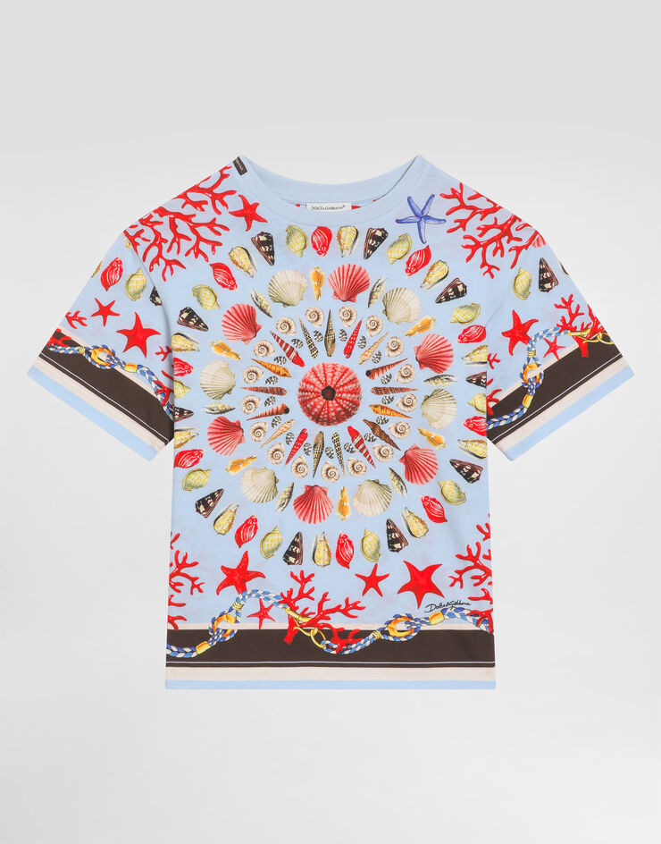 Dolce & Gabbana Shell-print short-sleeved t-shirt Multicolor L4JTHVII7H8