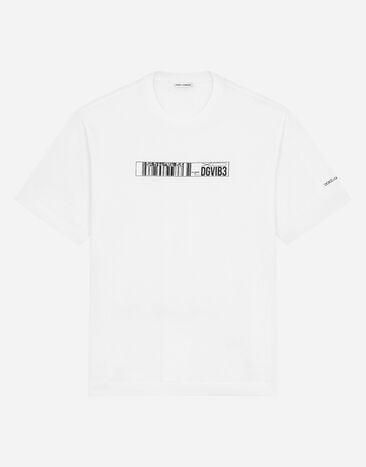 Dolce & Gabbana T-shirt en jersey avec logo DGVIB3 Blanc L7JTHTG7M6O