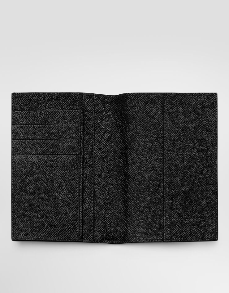 Dolce & Gabbana Dauphine calfskin passport holder with plate Dolce & Gabbana Dauphine calfskin passport holder with plate Black BI2215A1001