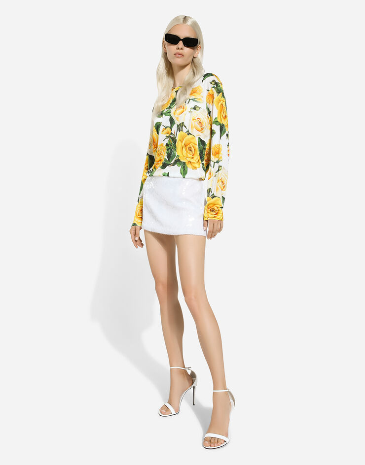 Dolce & Gabbana Minifalda de lentejuelas Blanco F4CRPTFLSEP