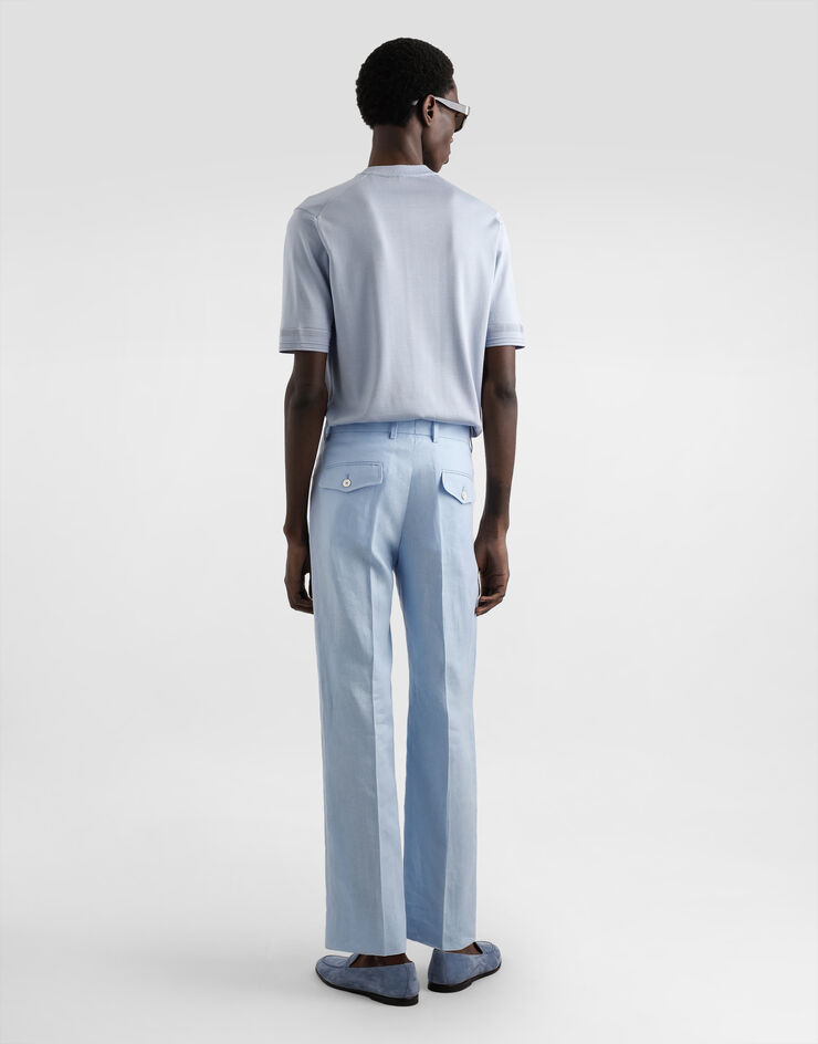 Dolce & Gabbana Linen trousers Azure GP0R1TFU4JB