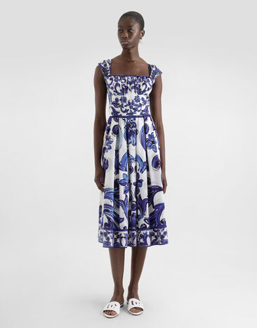 Dolce & Gabbana Majolica-print short poplin dress Print I6KH2WFI5JK
