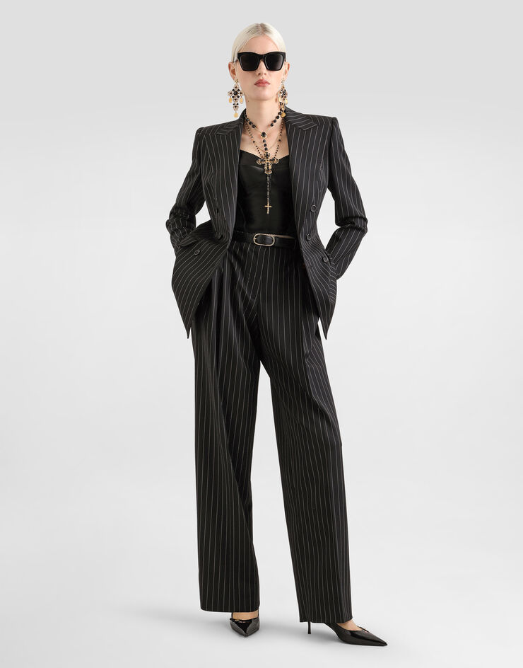 Dolce & Gabbana 재킷 Turlington 울 소재 더블 브레스티드 디테일 핀스트라이프 프린트 Dolce & Gabbana 재킷 Turlington 울 소재 더블 브레스티드 디테일 핀스트라이프 프린트 멀티 컬러 F29QFTFRZAT