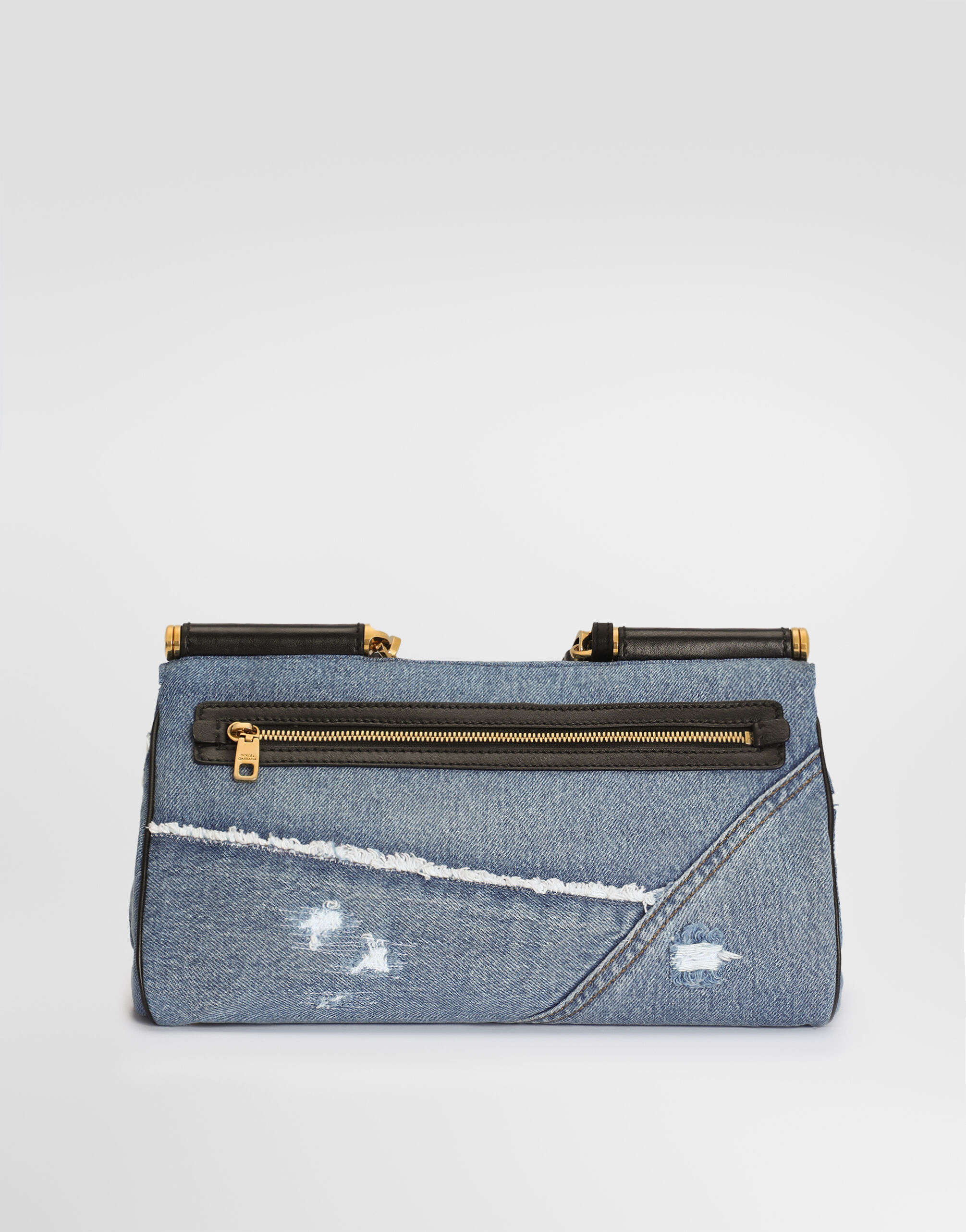 Medium My Sicily denim handbag with embroidery in Multicolor for
