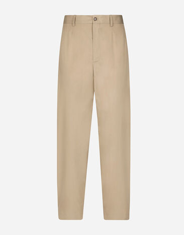 Dolce & Gabbana Pantalón en popelina de algodón Beige GV5ZHTFU5SW