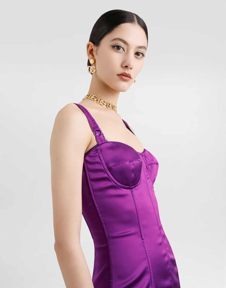 Dolce & Gabbana Satin dress Purple F6CLMTFURHM