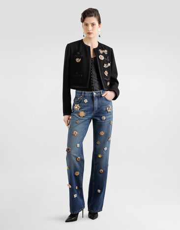 Dolce & Gabbana Pantalon 5 poches en denim Multicolore FTC8CZG8NC7