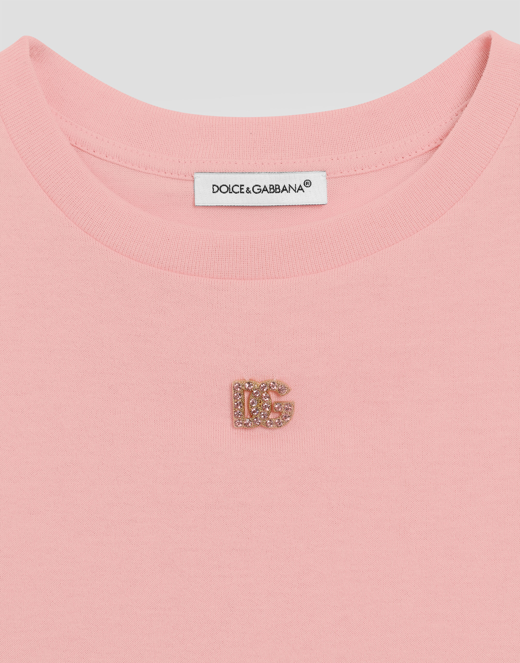 Jersey T-shirt with DG logo in Pink for Girls