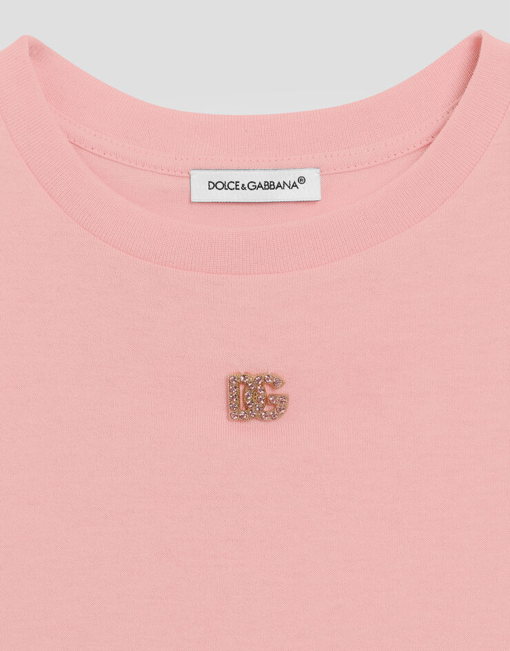 Dolce & Gabbana DG 徽标平纹针织 T 恤 粉红 L5JTNJG7O3N