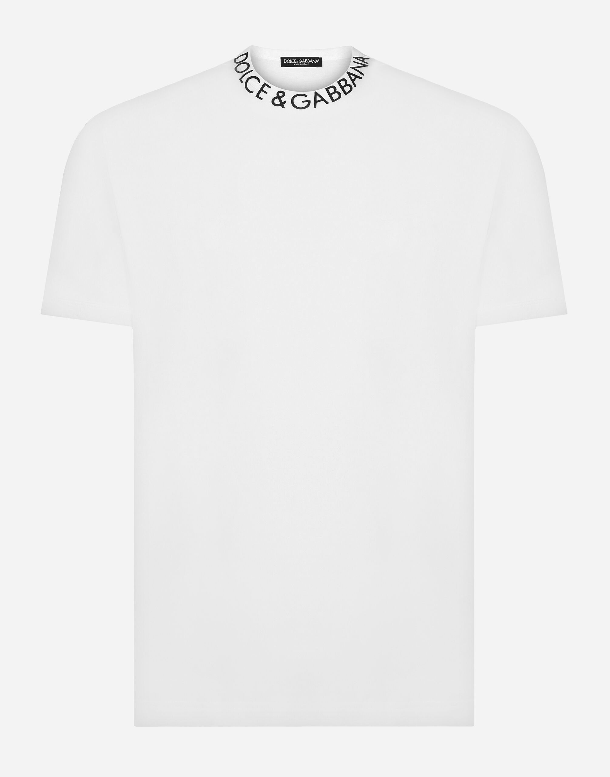 Round neck T shirt with Dolce Gabbana print in White for