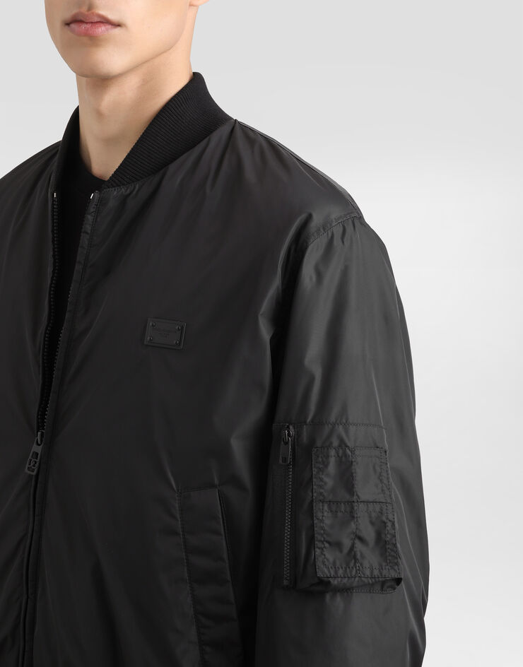 Dolce & Gabbana Padded technical fabric bomber jacket with tag Black G9BNQTGI876