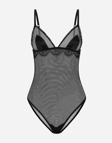 Dolce & Gabbana Tulle bodysuit Pale Pink O1B12TON06G